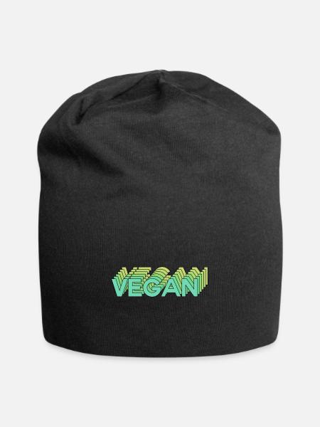 Vegan - Jersey-Beanie - Schwarz