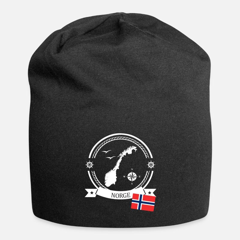 Conception maritime de la Norvège - Norge - Bonnet en jersey - noir