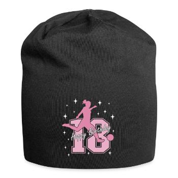 18. Geburtstag Fussball Fussballspielerin - Jersey-Beanie - Schwarz - Vorne