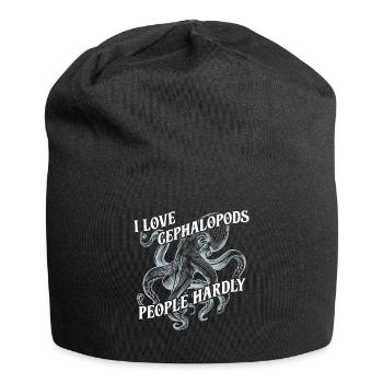 I love cephalopods, people hardly - Jersey Beanie - black - Front