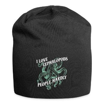 I love octopus cephalopods, humans hardly - Jersey Beanie - black - Front