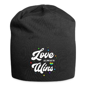 L’amour gagne toujours - Bonnet en jersey - noir - Devant