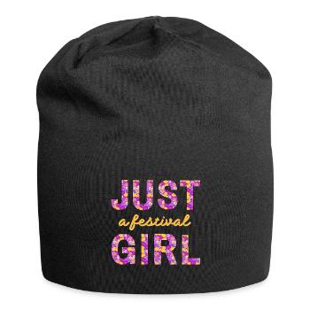 JUST A FESTIVAL GIRL - for girls who love music - Jersey Beanie - black - Front