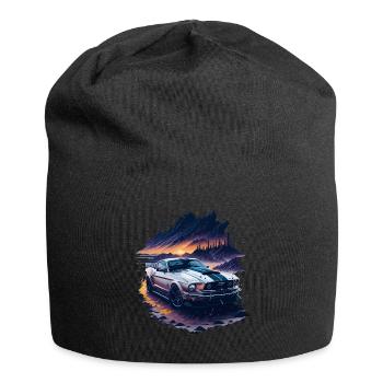 Sportwagen - Jersey-Beanie - Schwarz - Vorne
