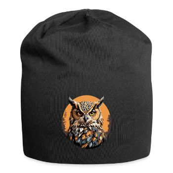 Proud Eagle Owl Big Owl for Owl Friends - Jersey Beanie - black - Front