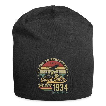 90 years old Aged to Perfection born in May 1934 - Jersey Beanie - charcoal grey - Front