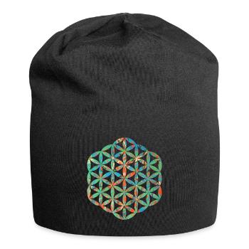 blume des lebens e 4 - Jersey-Beanie - Schwarz - Vorne