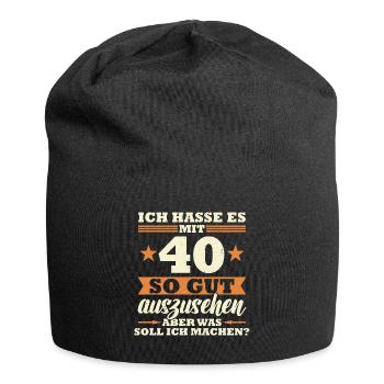 40 Jahre Spruch lustig 40 Geburtstag Geschenk - Jersey-Beanie - Schwarz - Vorne