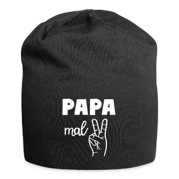 Papa mal Zwei Dad of 2 - Jersey-Beanie - Schwarz - Vorne