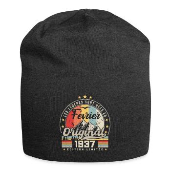 Février 1937 Cadeau 87e Anniversaire Février 1937 - Bonnet en jersey - charbon - Devant