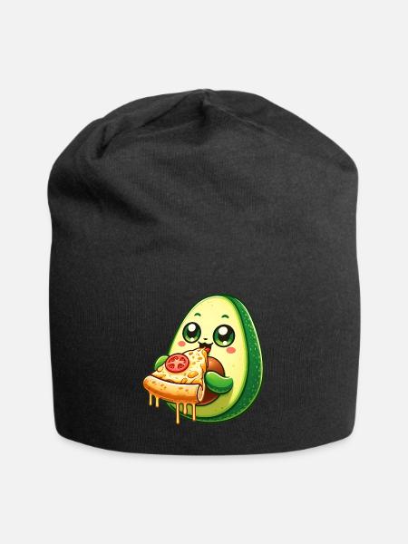 Avocado Pizza Liebhaber italienische Pizza - Jersey-Beanie - Schwarz