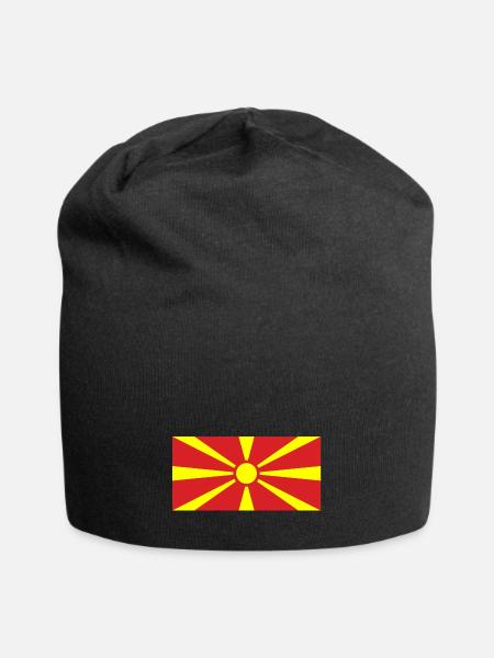 Vlag van Macedonië - Jersey-Beanie - zwart