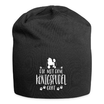 DIE MIT KÖNIGSPUDEL GEHT Wilsigns Hunde Spruch - Jersey-Beanie - Schwarz - Vorne
