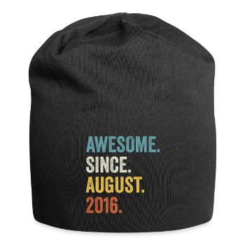 Awesome Since August 2016 6. Geburtstag - Jersey-Beanie - Schwarz - Vorne