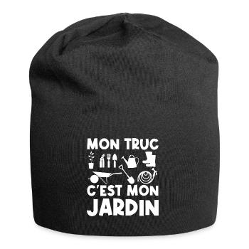 Mon truc c'est mon jardin - Bonnet en jersey - noir - Devant