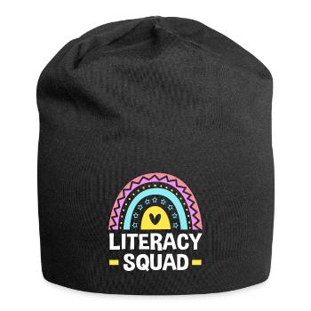 Bookworm Reading Enseignant d’école primaire - Bonnet en jersey - noir - Devant