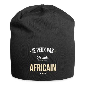 Je peux pas je suis Africain - Bonnet en jersey - noir - Devant