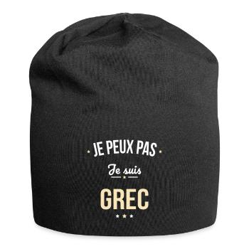 Je peux pas je suis Grec - Bonnet en jersey - noir - Devant