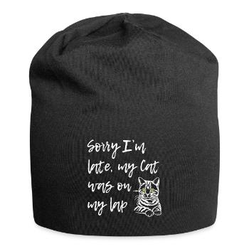 Désolé que le chat soit sur les genoux - Bonnet en jersey - noir - Devant