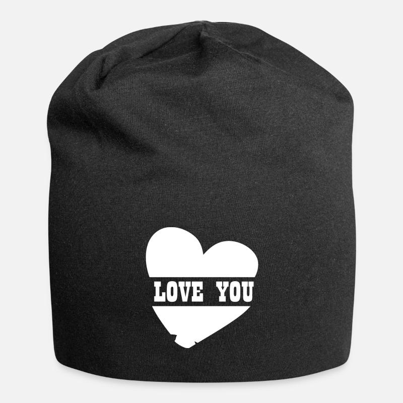 LOVE YOU - Jersey-Beanie - Schwarz