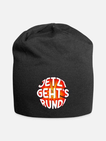 Jetzt gehts rund 3D - Jersey-Beanie - Schwarz