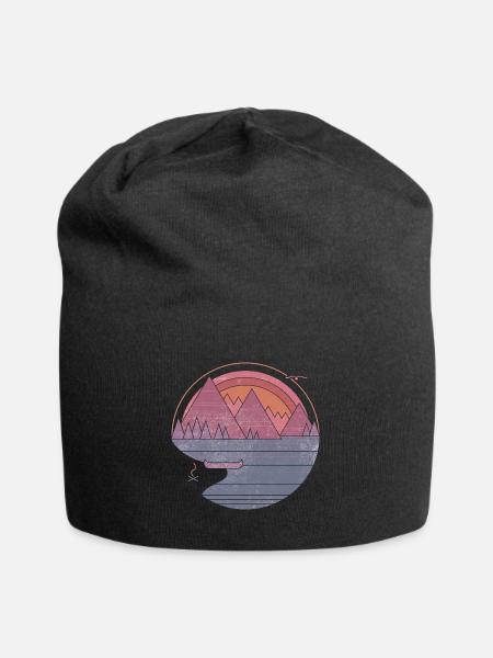Graphique de montagne - Bonnet en jersey - noir