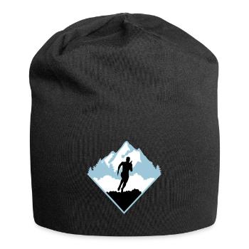 Course de trail, coureurs, course - Bonnet en jersey - noir - Devant
