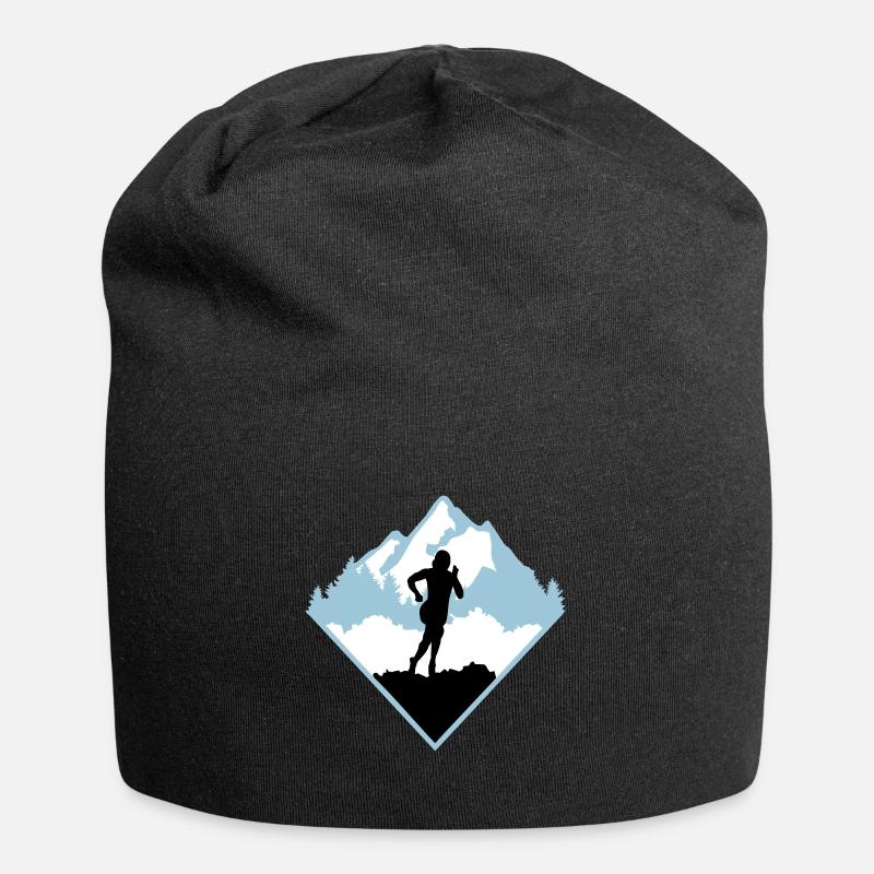 Course de trail, coureur, course - Bonnet en jersey - noir