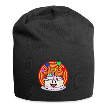 Anniversaire gâteau fête Félicitations enfants - Bonnet en jersey - noir - Devant