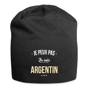 Je peux pas je suis Argentin - Bonnet en jersey - noir - Devant