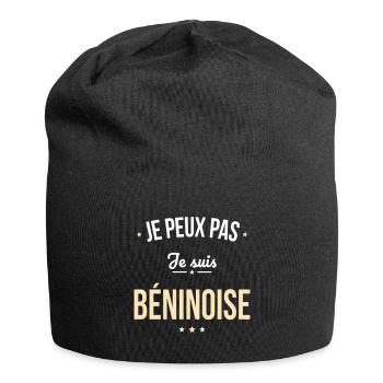Je peux pas je suis Béninoise - Bonnet en jersey - noir - Devant