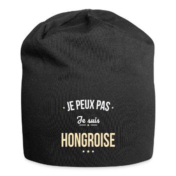 Je peux pas je suis Hongroise - Bonnet en jersey - noir - Devant