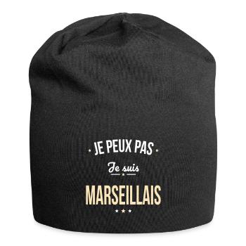 Je peux pas je suis Marseillais - Bonnet en jersey - noir - Devant