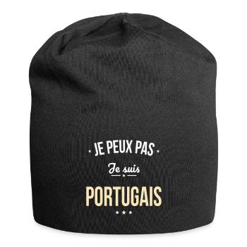 Je peux pas je suis Portugais - Bonnet en jersey - noir - Devant