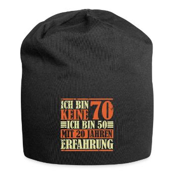 70. Geburtstag Geschenk Geburtstagsspruch 70 Jahre - Jersey-Beanie - Schwarz - Vorne