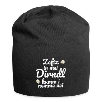 In Mei Dirndl Kumm I Nimma Nei | - Jersey-Beanie - Schwarz - Vorne