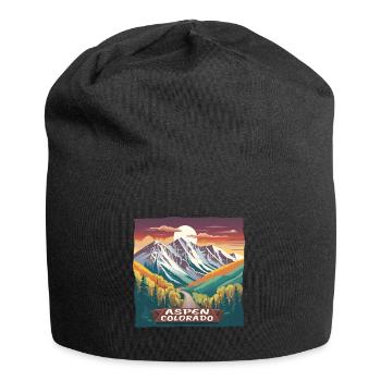 Aspen Colorado Sports d’hiver Station de ski Ski - Bonnet en jersey - noir - Devant