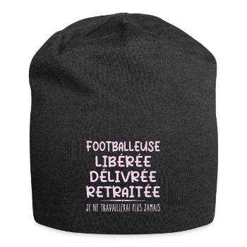 Footballeuse célèbre sa retraite avec humour cadea - Bonnet en jersey - charbon - Devant