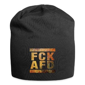 FCK AFD - Zeichen setzen gegen Rechts, Gegen Nazis - Jersey-Beanie - Schwarz - Vorne