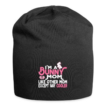 Bunny Mom Is Cooler - Jersey Beanie - black - Front