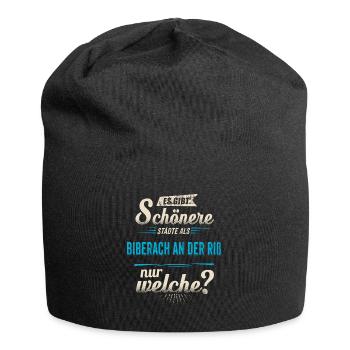 Heimat Stadt - Biberach an der Riß - blau retro - - Jersey-Beanie - Schwarz - Vorne