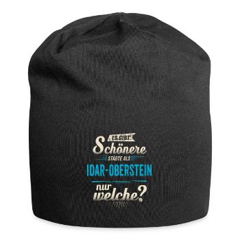 Heimat Stadt - Idar Oberstein - blau retro - - Jersey-Beanie - Schwarz - Vorne