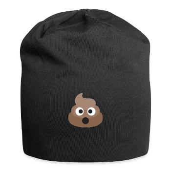 Poo Emoji-Gesicht! Retro Design! - Jersey-Beanie - Schwarz - Vorne