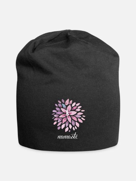 Namaste Yoga Lotus om Meditation chakra Energie sh - Jersey-Beanie - Schwarz