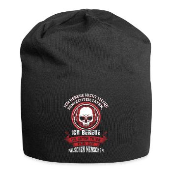 Ich bereue nicht meine schlechten Taten, sondern.. - Jersey-Beanie - Schwarz - Vorne