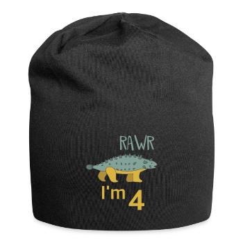 Pour 4 anniversaire pour les gars filles Ankylosaure - Bonnet en jersey - noir - Devant