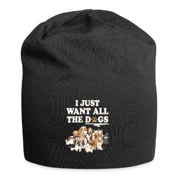 ICH WILL ALLE HUNDE! Hundefreund Hund Geschenk - Jersey-Beanie - Schwarz - Vorne
