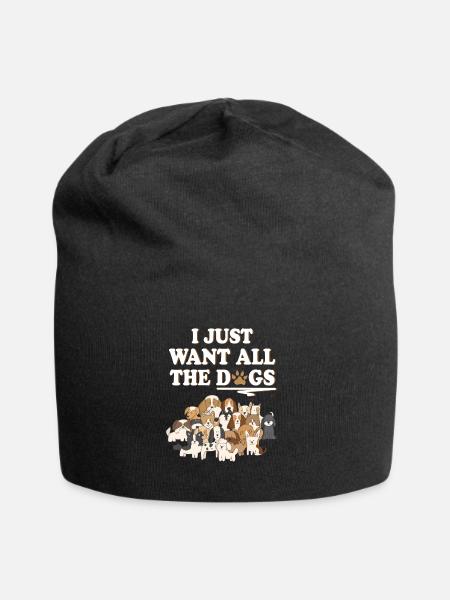 ICH WILL ALLE HUNDE! Hundefreund Hund Geschenk - Jersey-Beanie - Schwarz