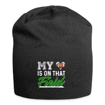 My heart is onm Football field Football gift - Jersey Beanie - black - Front