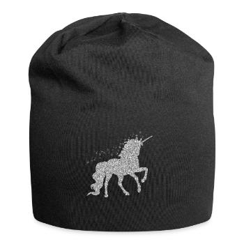 The silver glitter unicorn - Jersey Beanie - black - Front